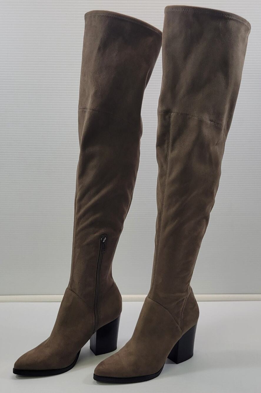 *A) Marc Fisher LTD Woman Arrine Over-the-Knee Brown Taupe Suede Boots 7.5M